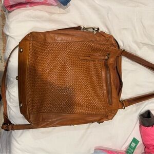 Elegant Brown Woven Leather Tote